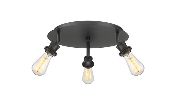 Flush Mounts Exposed Lamps by Innovations ( 405 | 516-3C-BK Ballston ) 