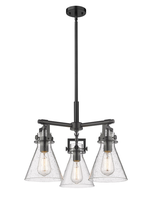 Mini Chandeliers Glass Shade by Innovations ( 405 | 411-3CR-BK-G411-7SDY Downtown Urban ) 