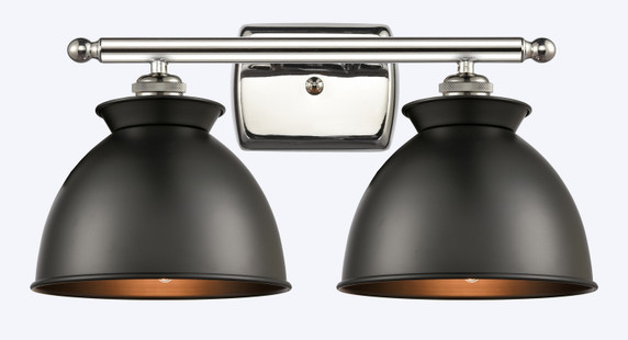 Bathroom Fixtures Two Lights by Innovations ( 405 | 516-2W-PN-M14-BK Ballston ) 
