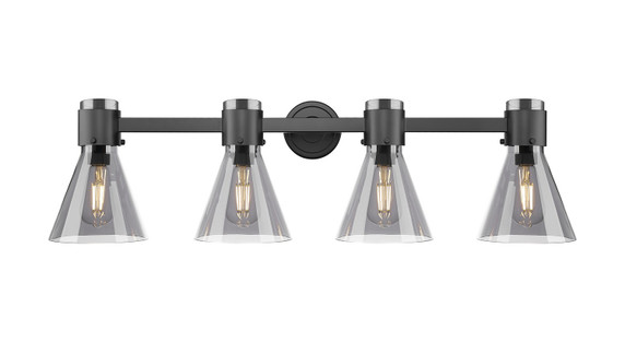 Bathroom Fixtures Four Lights by Innovations ( 405 | 464-4W-BK-G464C-7SM Downtown Urban ) 