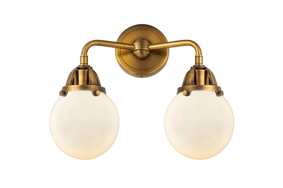 Bathroom Fixtures Two Lights by Innovations ( 405 | 288-2W-BB-G201-6-LED Nouveau 2 ) 