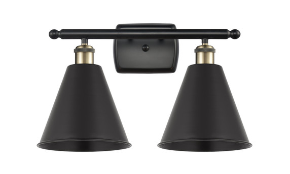 Bathroom Fixtures Two Lights by Innovations ( 405 | 516-2W-BAB-MBC-8-BK Ballston ) 