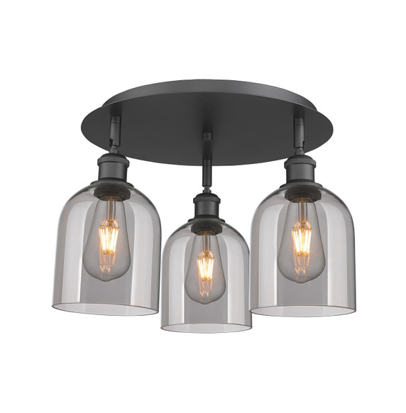 Semi-Flush Mts. Multi-port/Cluster by Innovations ( 405 | 516-3C-BK-G558-6SM Ballston ) 