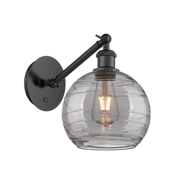 Sconces Single Glass by Innovations ( 405 | 317-1W-BK-G1213-8SM Ballston ) 
