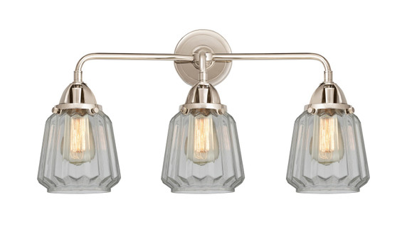 Bathroom Fixtures Three Lights by Innovations ( 405 | 288-3W-PN-G142-LED Nouveau 2 ) 