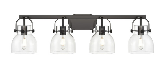 Bathroom Fixtures Four Lights by Innovations ( 405 | 423-4W-BK-G412-6CL Downtown Urban ) 