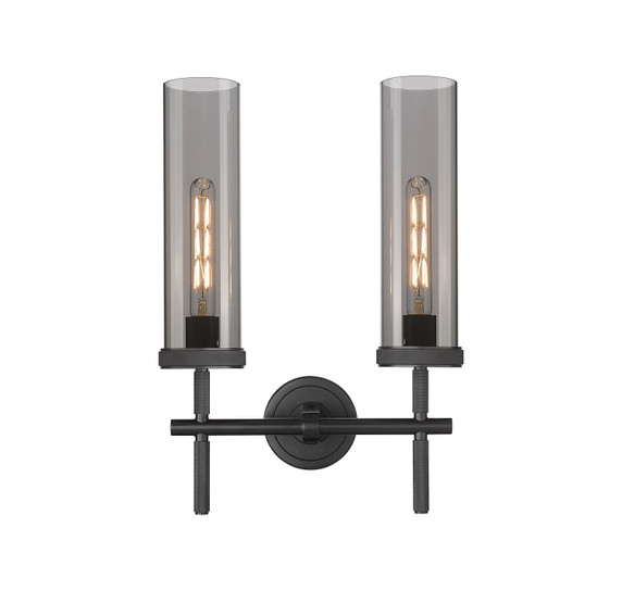 Sconces Double Glass by Innovations ( 405 | 471-2W-BK-G471-12SM Downtown Urban ) 