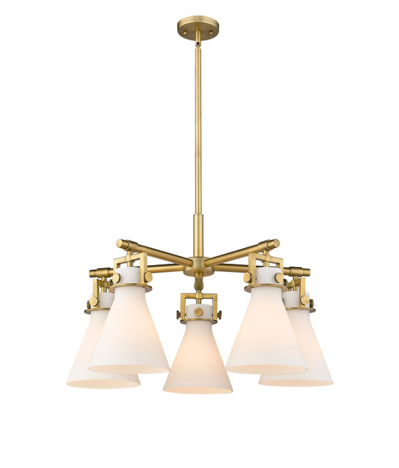 Mid. Chandeliers Glass Down by Innovations ( 405 | 411-5CR-BB-G411-7WH Downtown Urban ) 