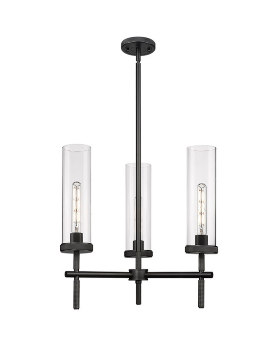 Mini Chandeliers Glass Shade by Innovations ( 405 | 471-3CR-BK-G471-12CL Downtown Urban ) 
