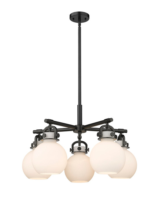 Mid. Chandeliers Glass Down by Innovations ( 405 | 410-5CR-BK-G410-7WH Downtown Urban ) 