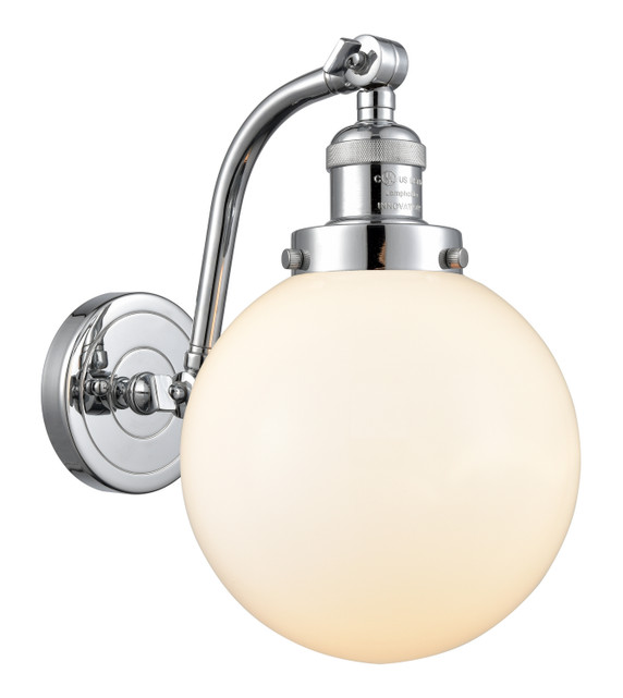 Sconces Single Glass by Innovations ( 405 | 515-1W-PC-G201-8-LED Franklin Restoration ) 