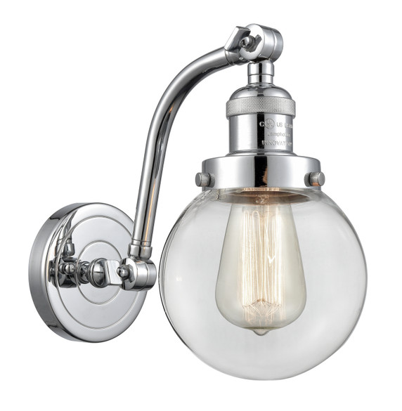 Sconces Single Glass by Innovations ( 405 | 515-1W-PC-G202-6-LED Franklin Restoration ) 