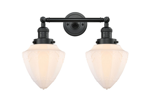 Bathroom Fixtures Two Lights by Innovations ( 405 | 208-BK-G661-7-LED Franklin Restoration ) 