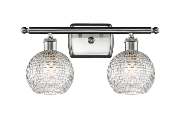 Bathroom Fixtures Two Lights by Innovations ( 405 | 516-2W-SN-G122C-6CL Ballston ) 