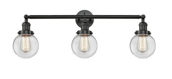 Bathroom Fixtures Three Lights by Innovations ( 405 | 205-BK-G202-6-LED Franklin Restoration ) 