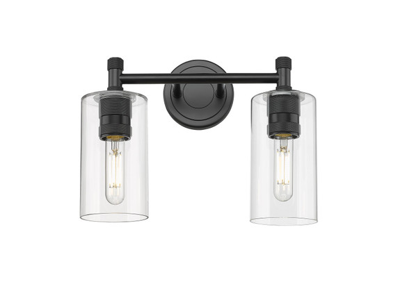 Bathroom Fixtures Two Lights by Innovations ( 405 | 434-2W-BK-G434-7CL Downtown Urban ) 