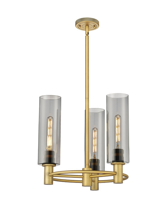 Mini Chandeliers Glass Shade by Innovations ( 405 | 434-3CR-BB-G434-12SM Downtown Urban ) 
