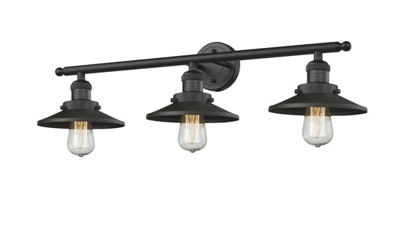 Bathroom Fixtures Three Lights by Innovations ( 405 | 205-BK-M6 Franklin Restoration ) 