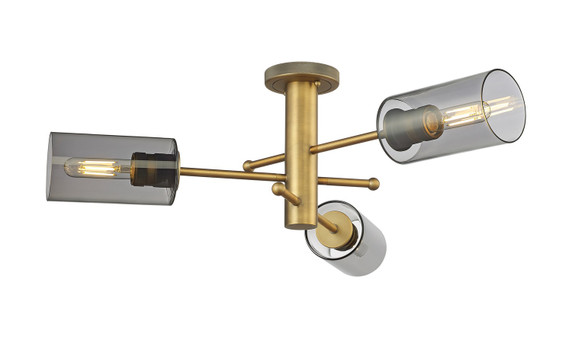 Semi-Flush Mts. Geometric/Linear by Innovations ( 405 | 434-3F-BB-G434-7SM Downtown Urban ) 