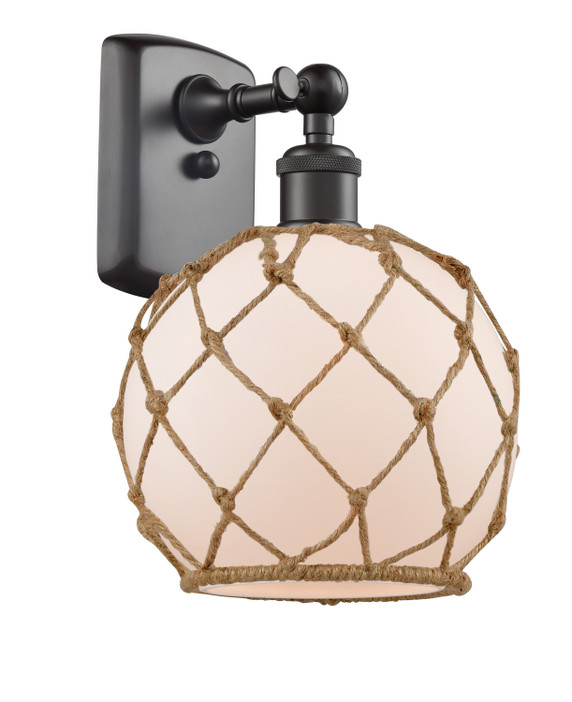 Sconces Single Glass by Innovations ( 405 | 516-1W-OB-G121-8RB-LED Ballston ) 