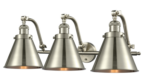 Bathroom Fixtures Three Lights by Innovations ( 405 | 515-3W-SN-M13-SN-LED Franklin Restoration ) 