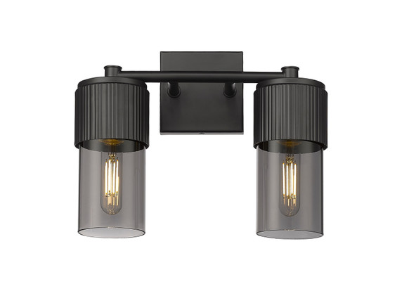 Bathroom Fixtures Two Lights by Innovations ( 405 | 428-2W-BK-G428-7SM Downtown Urban ) 