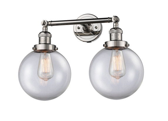Bathroom Fixtures Two Lights by Innovations ( 405 | 208-PN-G202-8-LED Franklin Restoration ) 