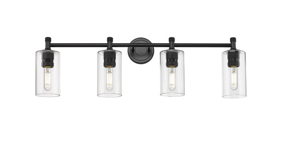 Bathroom Fixtures Four Lights by Innovations ( 405 | 434-4W-BK-G434-7CL Downtown Urban ) 