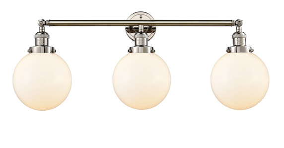 Bathroom Fixtures Three Lights by Innovations ( 405 | 205-PN-G201-8-LED Franklin Restoration ) 