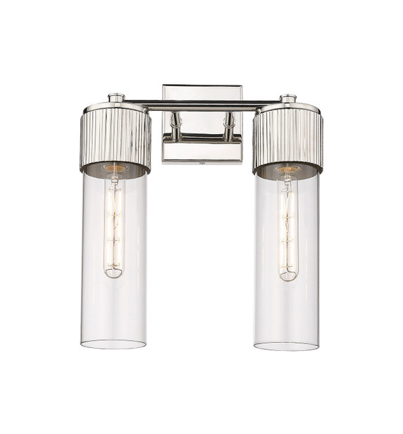 Bathroom Fixtures Two Lights by Innovations ( 405 | 428-2W-PN-G428-12CL Downtown Urban ) 