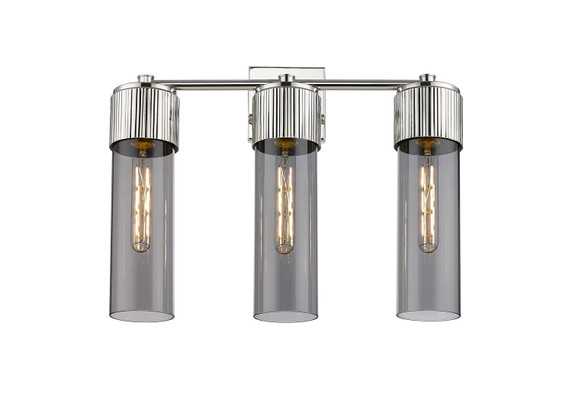 Bathroom Fixtures Three Lights by Innovations ( 405 | 428-3W-PN-G428-12SM Downtown Urban ) 