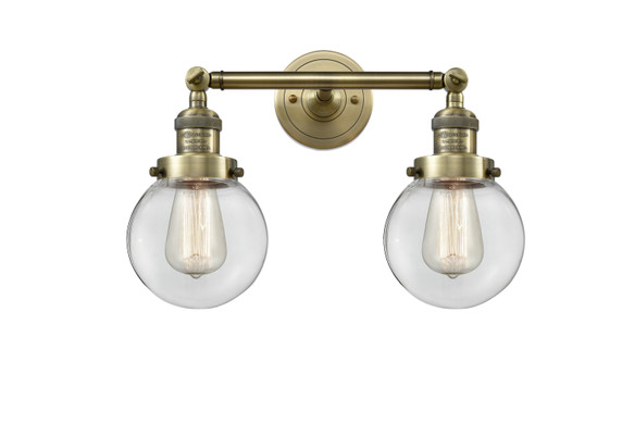 Bathroom Fixtures Two Lights by Innovations ( 405 | 208-AB-G202-6 Franklin Restoration ) 