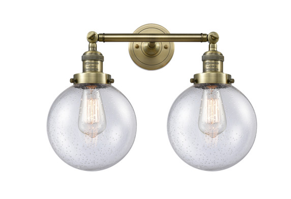 Bathroom Fixtures Two Lights by Innovations ( 405 | 208-AB-G204-8 Franklin Restoration ) 