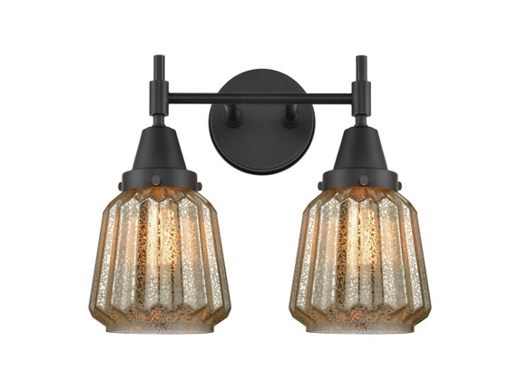 Bathroom Fixtures Two Lights by Innovations ( 405 | 447-2W-BK-G146-LED Caden ) 