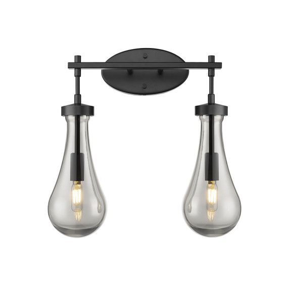 Bathroom Fixtures Two Lights by Innovations ( 405 | 451-2W-BK-G451-5SM Downtown Urban ) 