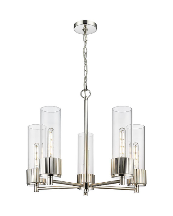 Mid. Chandeliers Glass Up by Innovations ( 405 | 428-5CR-PN-G428-12CL Downtown Urban ) 