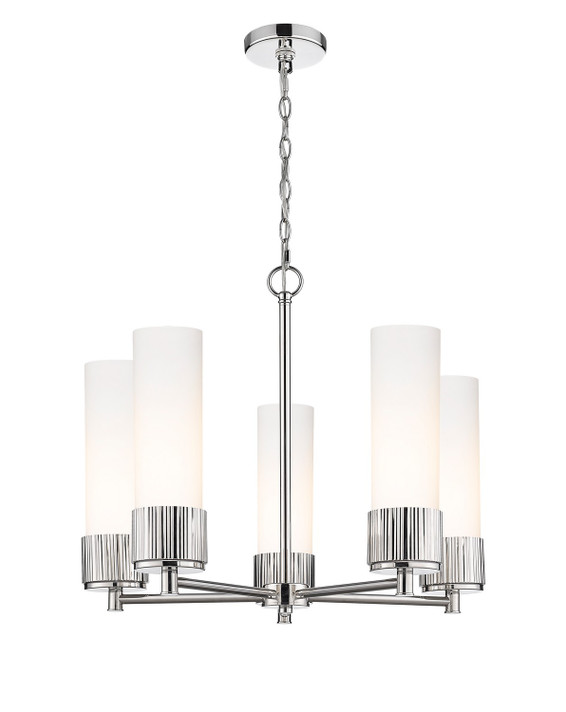 Mid. Chandeliers Glass Up by Innovations ( 405 | 428-5CR-PN-G428-12WH Downtown Urban ) 