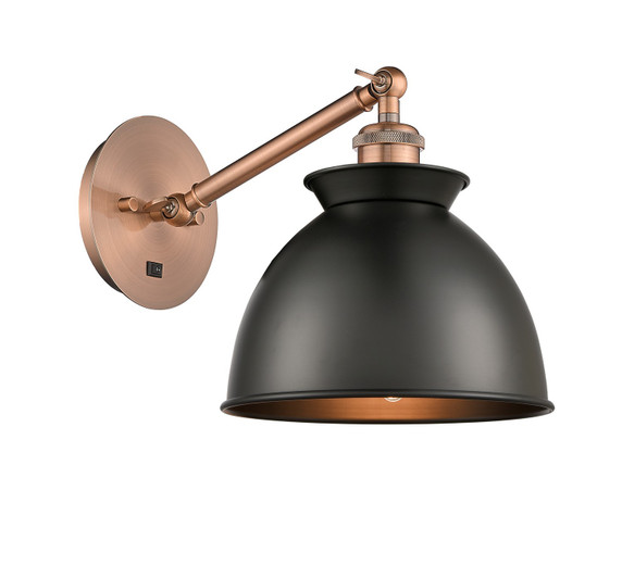 Sconces Single Glass by Innovations ( 405 | 317-1W-AC-M14-BK-LED Ballston ) 