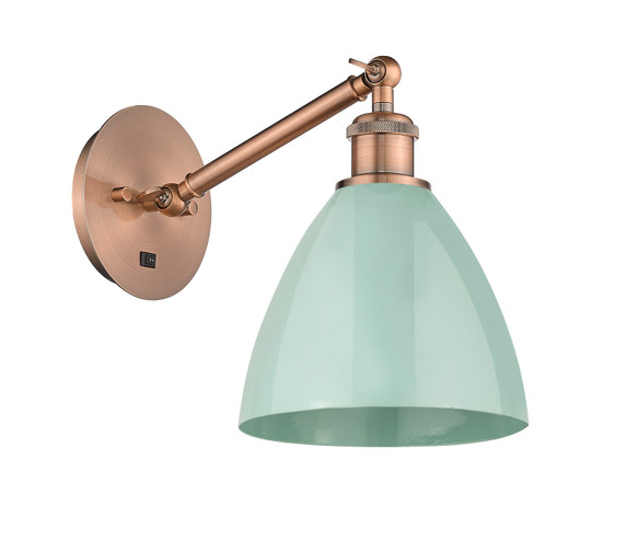 Sconces Single Glass by Innovations ( 405 | 317-1W-AC-MBD-75-SF Ballston ) 