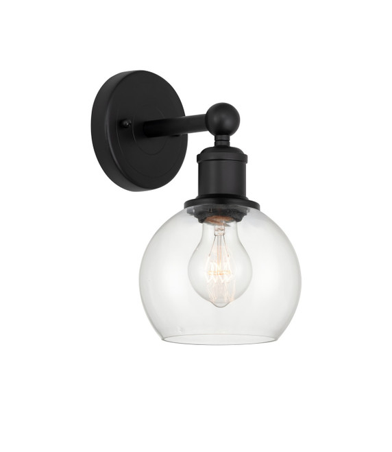 Sconces Single Glass by Innovations ( 405 | 616-1W-BK-G122-6 Edison ) 