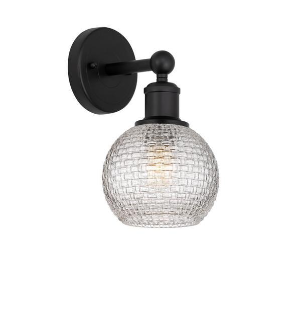 Sconces Single Glass by Innovations ( 405 | 616-1W-BK-G122C-6CL Edison ) 
