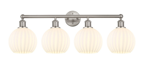 Bathroom Fixtures Four Lights by Innovations ( 405 | 616-4W-SN-G1217-8WV Edison ) 