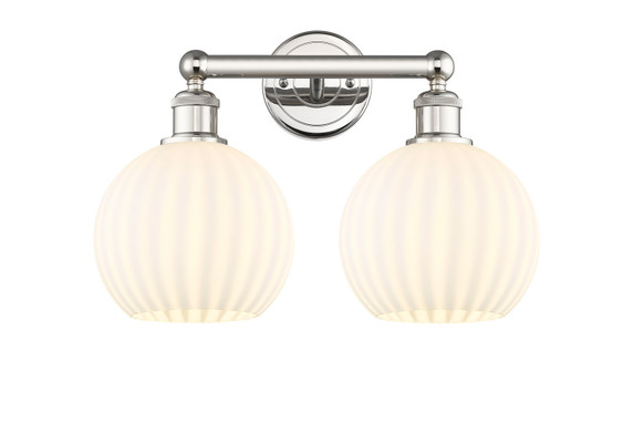Bathroom Fixtures Two Lights by Innovations ( 405 | 616-2W-PN-G1217-8WV Edison ) 