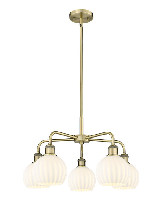 Mid. Chandeliers Glass Down by Innovations ( 405 | 516-5CR-AB-G1217-6WV Ballston ) 