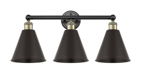 Bathroom Fixtures Three Lights by Innovations ( 405 | 616-3W-BAB-MBC-8-BK Edison ) 
