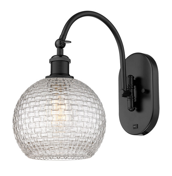 Sconces Single Glass by Innovations ( 405 | 518-1W-BK-G122C-8CL Ballston ) 