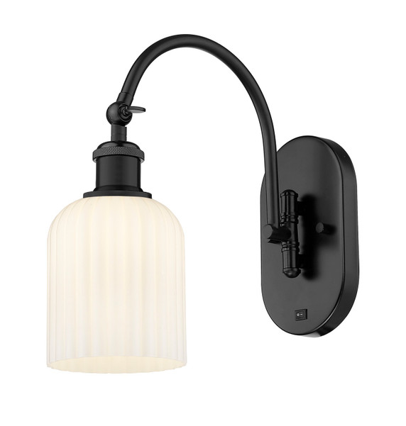 Sconces Single Glass by Innovations ( 405 | 518-1W-BK-G559-5GWH Ballston ) 