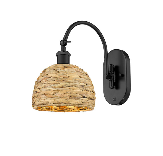 Sconces Single Glass by Innovations ( 405 | 518-1W-BK-RBD-8-NAT Ballston ) 