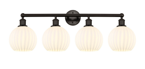 Bathroom Fixtures Four Lights by Innovations ( 405 | 616-4W-OB-G1217-8WV Edison ) 