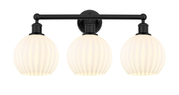 Bathroom Fixtures Three Lights by Innovations ( 405 | 616-3W-BK-G1217-8WV Edison ) 